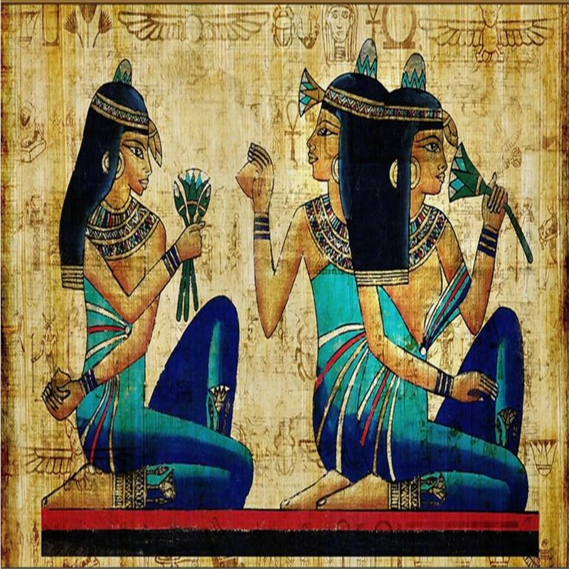 

Настенная роспись wellyu, египетский фараон, настенная роспись для телевизора, дивана, гостиной, Европейский фон на стену, большие зеленые обои на заказ