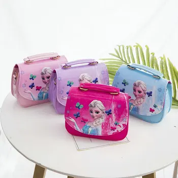 

Fashion Cute Mini Bag Children Handbag For Girls Cartoon Elsa Anna PU Waterproof Should Bag Kids Girls Female Messenger Bags