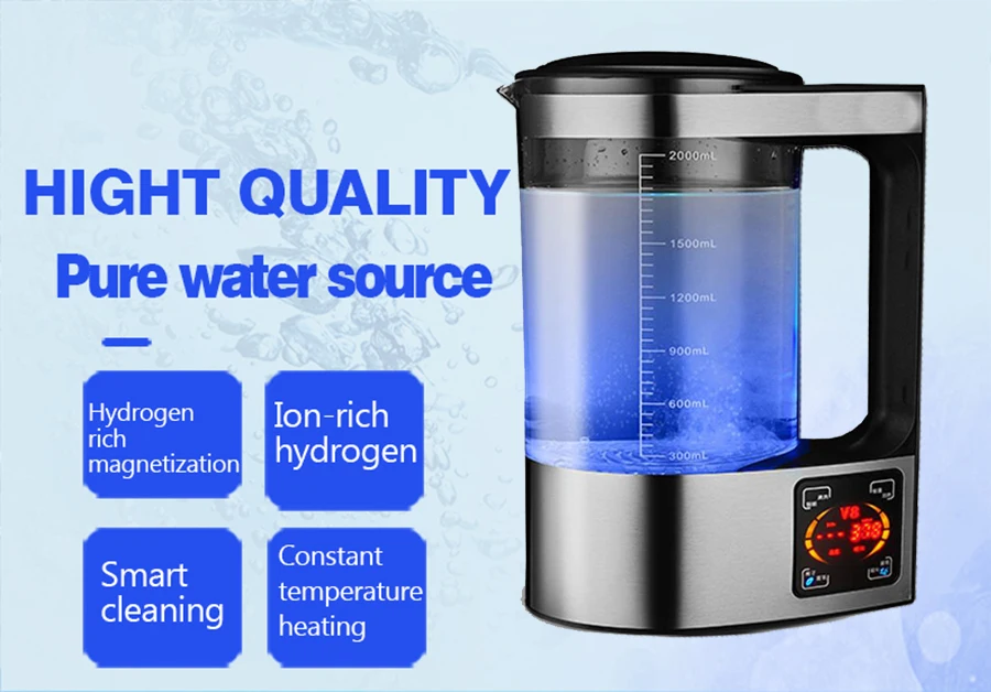 2Л богатая водородная бутылка для воды, ионизатор щелочной воды, машина, фильтр для воды, генератор водорода, 110 В/220 В