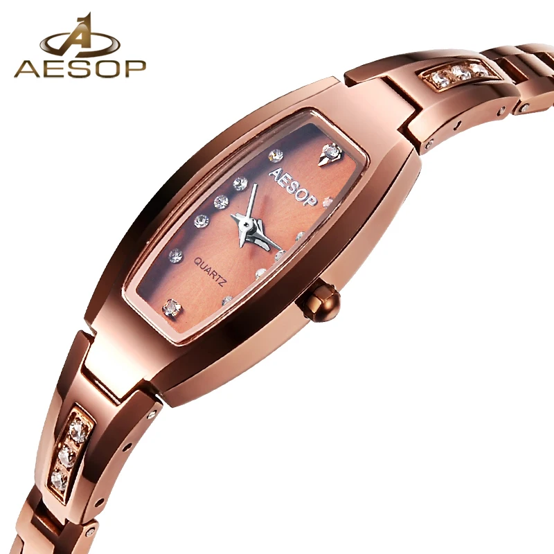 

Brand Aesop Woman Watch Square Quartz Woman Girls Watch 2018 Luxury Tungsten steel Women Dress Diamond For Woman Ladies Watch