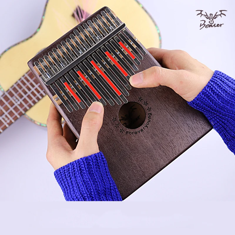 17 Key Finger Kalimba Mbira Sanza Thumb Piano Pocket Size Beginners