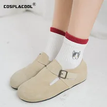 Теплые милые Мультяшные смешные носки Харадзюку для женщин креативная вышивка Sokken Kawaii Chaussette Femme Япония 7Calcetines Mujer Skarpetk