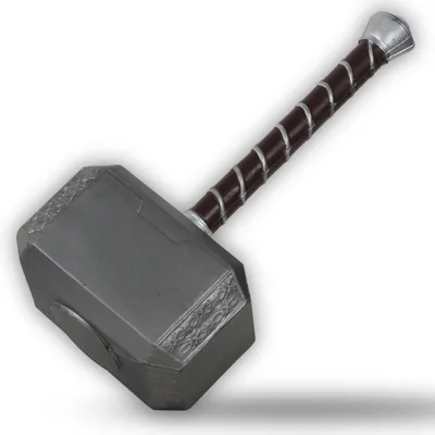 44cm Thor's Hammer Cosplay 1:1 Thor Thunder Hammer Figure Weapons Model Kids Gift Movie Role Playing Safety PU Material Toy