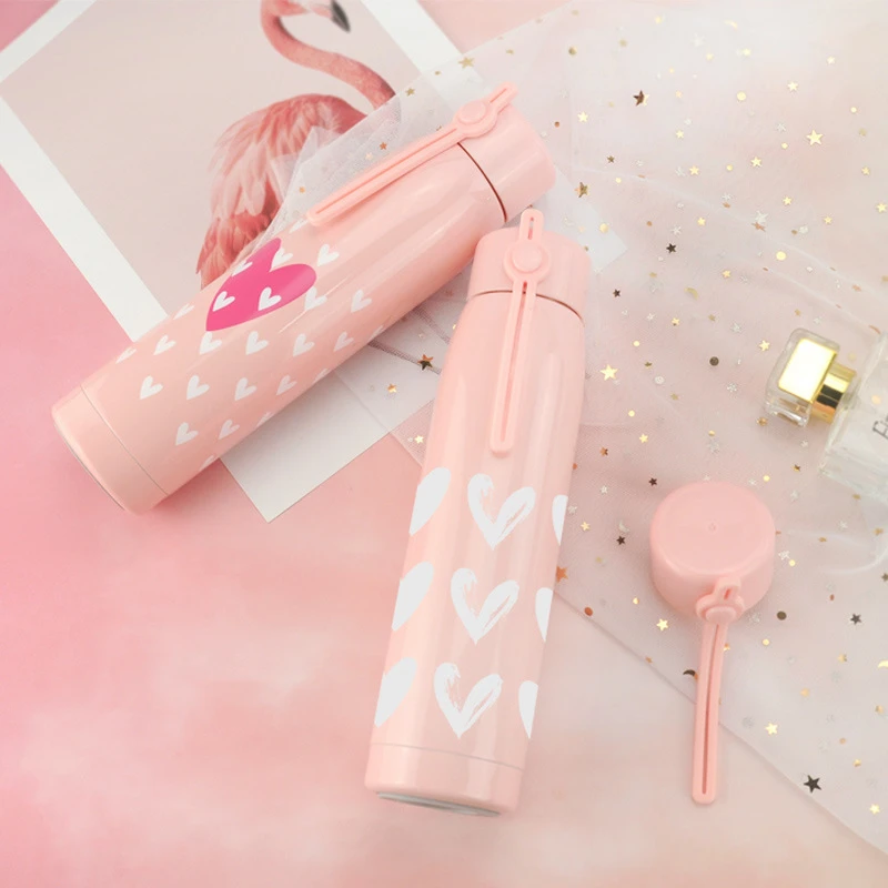 Pink Stainless Steel Vacuum Flasks Thermos Cup Coffee Tea Travel Mug