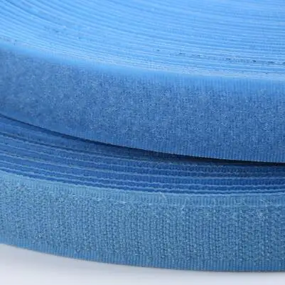 Крючок и петля, не самоклеющаяся застежка, лента, цветная нейлоновая кнопка, для шитья одежды, сумки, обувь, сделай сам, волшебный патч Klittenband, 25 мм* 1 м - Цвет: light blue