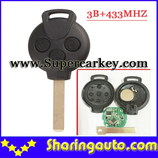 

Free shipping 3 Button Smart Card remote key with 433MHZ for B-enz (1piece)