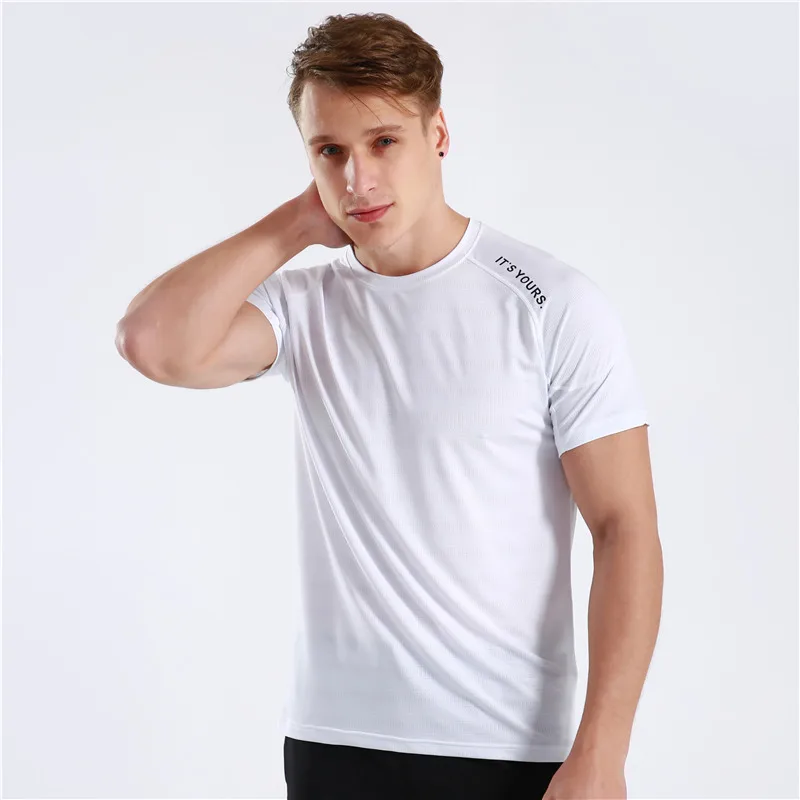 

Short Sleeve 2019 New Summer Brand Breathable Gyms Tight T-Shirt Mens Athleti-Fit Tee Gyms T Shirt Men Fitness Crossfit