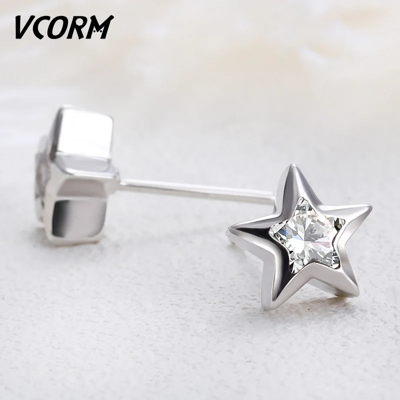 Женские серьги пусеты VCORM из нержавеющей стали корейский серебряный