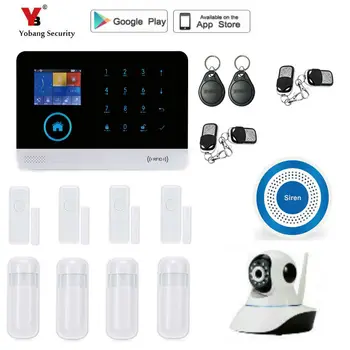 Yobang Security wireless wifi GSM Alarm System Home Security with Wireless PIR Detector Door Sensor wifi Alarm System yobang security home security system auto dialer pir motion sensor house intelligent burglar security alarm system