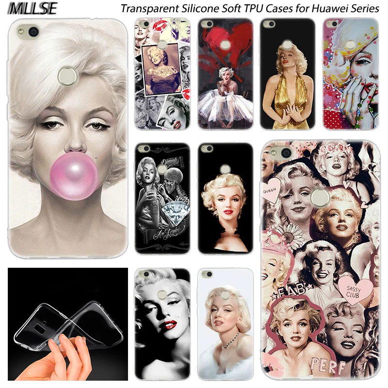 

Sexy Marilyn Monroe Soft Silicone Case for Huawei NOVA 3 3i 4 Honor 7A Pro 7S 6X 7X 8X 8 9 10 Lite Play View 20 Fashion Cover