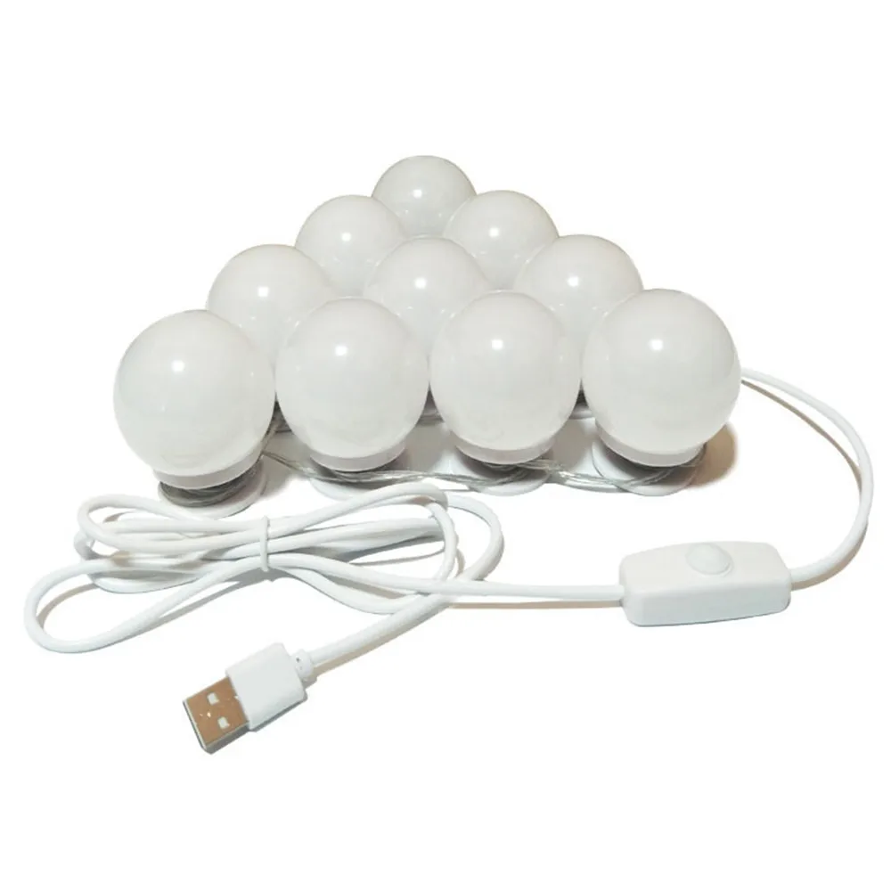  USB Powered Hollywood LED Mirror Light Makeup 5V Studio Bathroom Fill Bulb Cosmetic Dressing Table 
