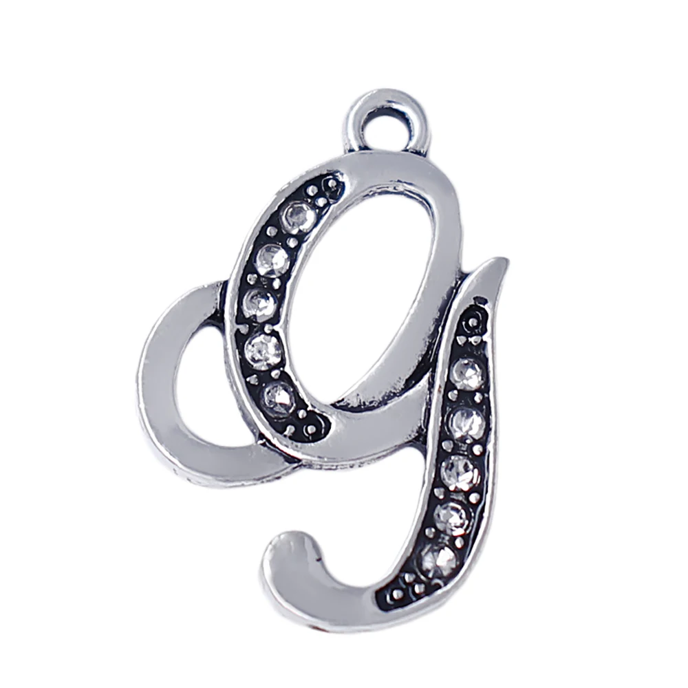 Fashion English girl abbreviation G metal crystal charm of the European