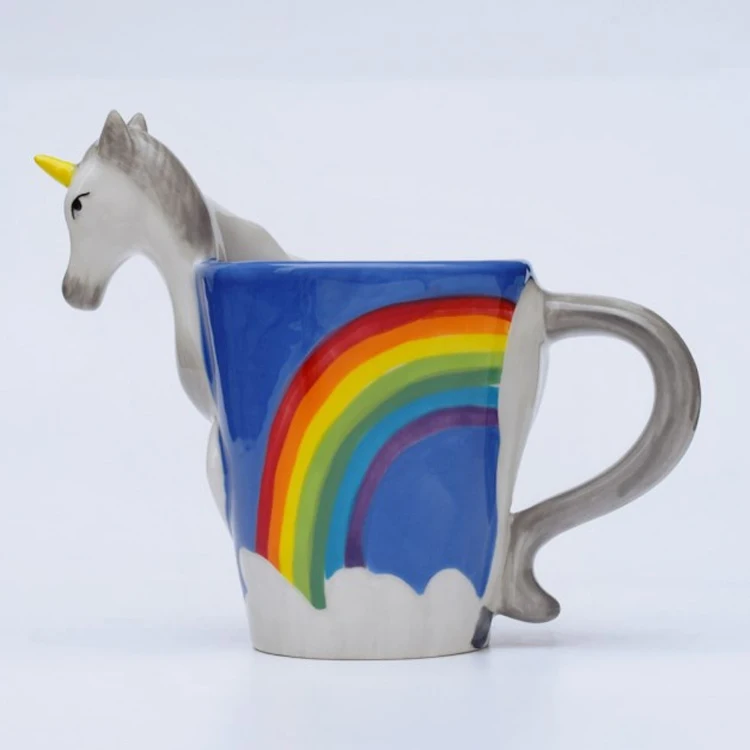 New Arrival Quirky Rainbow Unicorn Mug "I Don't Believe In Humans