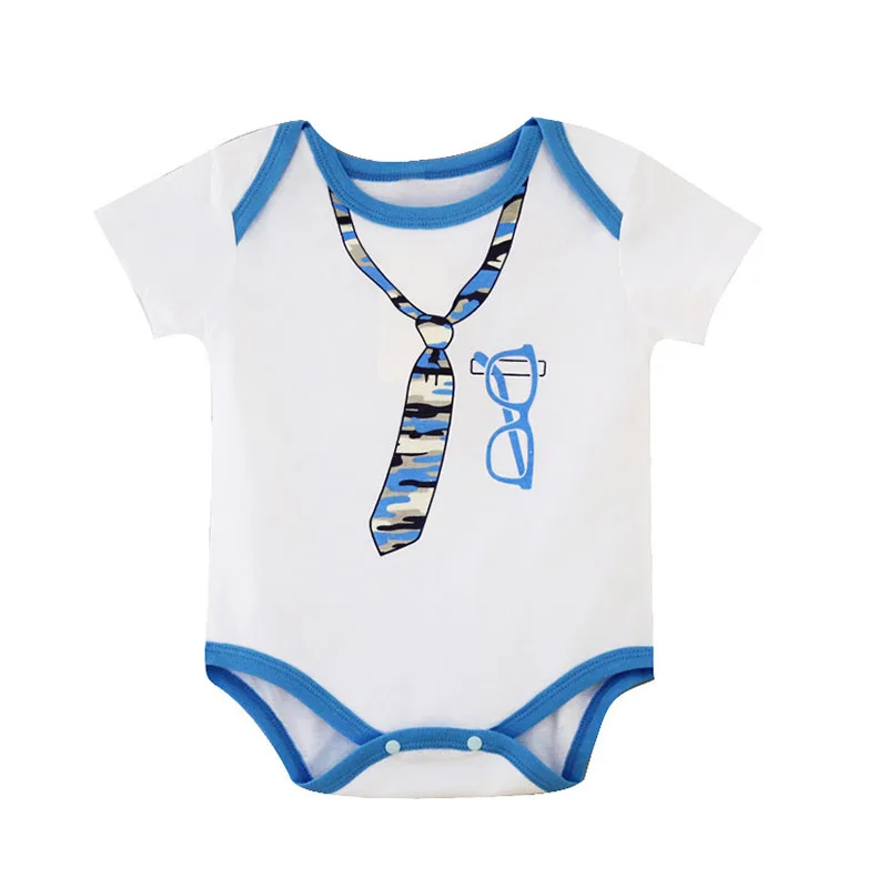 2017 Baby Boy Romper Summer Necktie Infant Gentleman Romper Toddler Kid's Causal Jumpsuits Newborn Rompers Baby Costume Clothing (14)