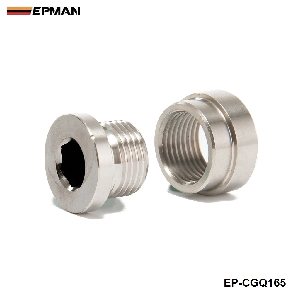 EPMAN -Universal O2 Sensor Stepped Mounting Boss (1Bungs/1Plugs) M18X1.5 Fits For American cars EP-CGQ165
