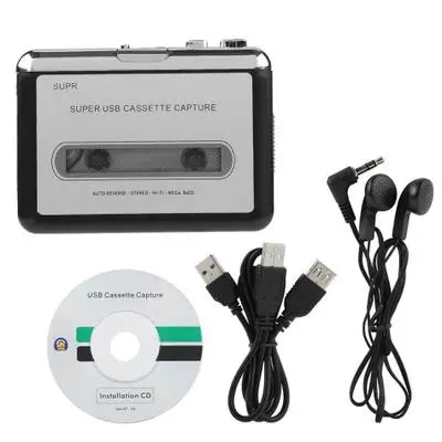 cassette player USB Cassette to MP3 Converter Capture Audio Music Player Convert music on tape to Computer Laptop Mac OS