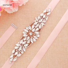 Свадебный пояс Стразы пояс невесты розовое золото Кристалл свадебное платье лента для свадьбы аксессуары J131RG