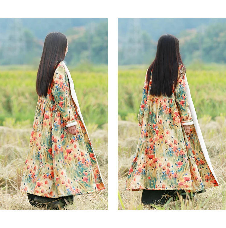 LZJN New Autumn Winter Women's Fleece Lined Jacket Coats Female Long Coats Outerwear Warm Thick Female Slim Fit Long Windbreaker (21)