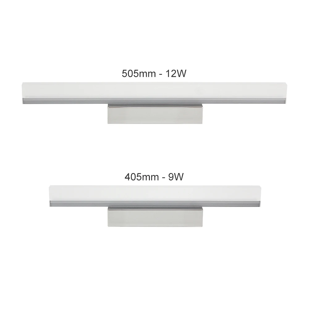 ANBLUB 9 Вт 12 Вт светодиодный зеркальный светильник AC 85-265 в из нержавеющей стали настенный светильник для ванной комнаты 40 см 50 см акриловое настенное освещение