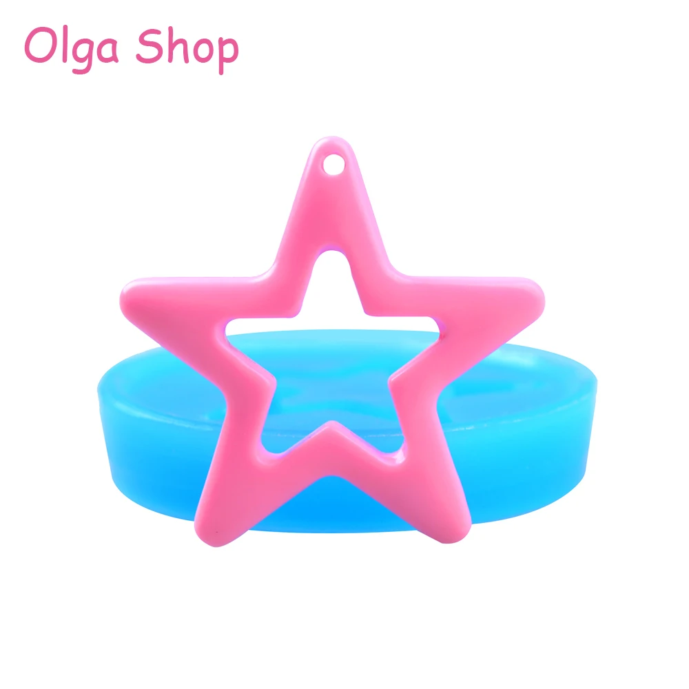 Pyl263 46mm Star Silicone Mold With Holes Fondant Food Safe Polymer