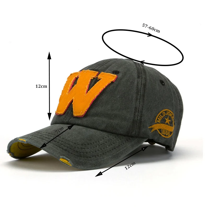 Men Women Baseball Caps W Letter Embroidery Cap Summer Unisex Washed Adjustable Snapback Hat Fashion Outdoor Leisure Caps CP0094 (7)