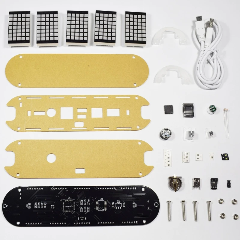 DS3231 temperature meter High Accuracy DIY Digital Dot Matrix LED Alarm Clock Kit with Transparent Case Date Time Display