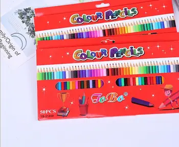 

50 color/set new oily color Pencil Coloured Drawing Pencil Art Supplies paniting set Painting Handbook Colour-filling pencil