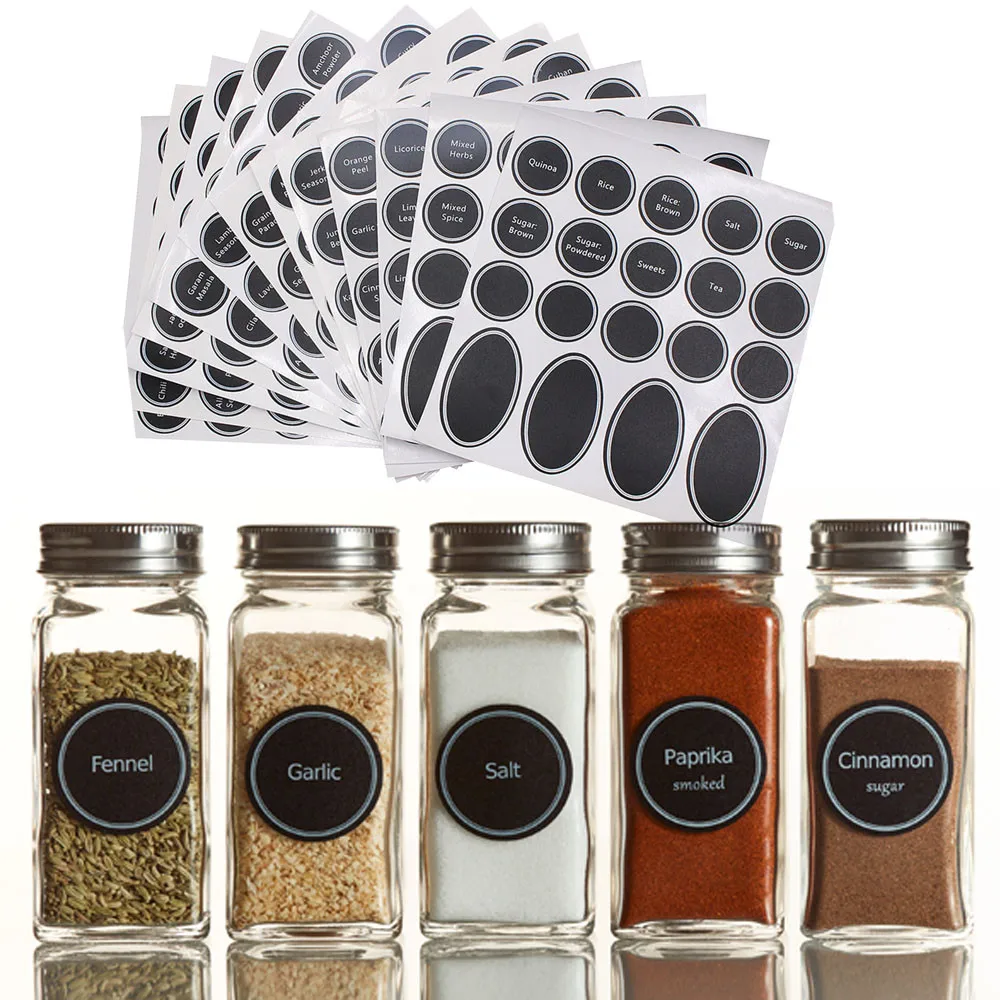 

320+ Printed Spice Jar and Pantry Label Set Chalkboard Round Stickers Labels Label wine bottle seasoning bottle sticker new 412