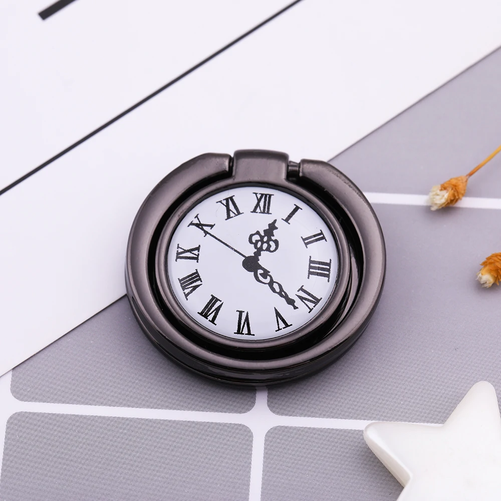 Metal Clocks 360 Degree Rotatable Metal Mobile Phone Holder Universal phone Ring Bracket For iPhone Samsung LG ipad Table