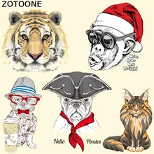 ZOTOONE железные нашивки для украшения одежды DIY милые Мультяшные животные в полоску аппликация на футболку пользовательские патч наклейки E