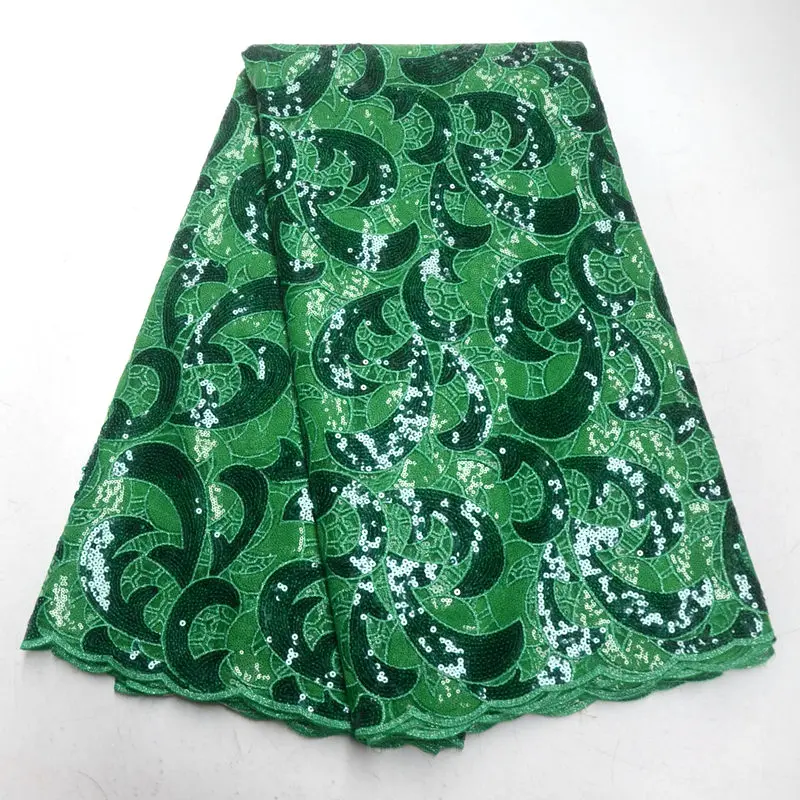 

GREEN BLACK French Net Lace Fabric 2018 Latest african net lace fabric with sequins stones mesh tulle fabric High quality DS684