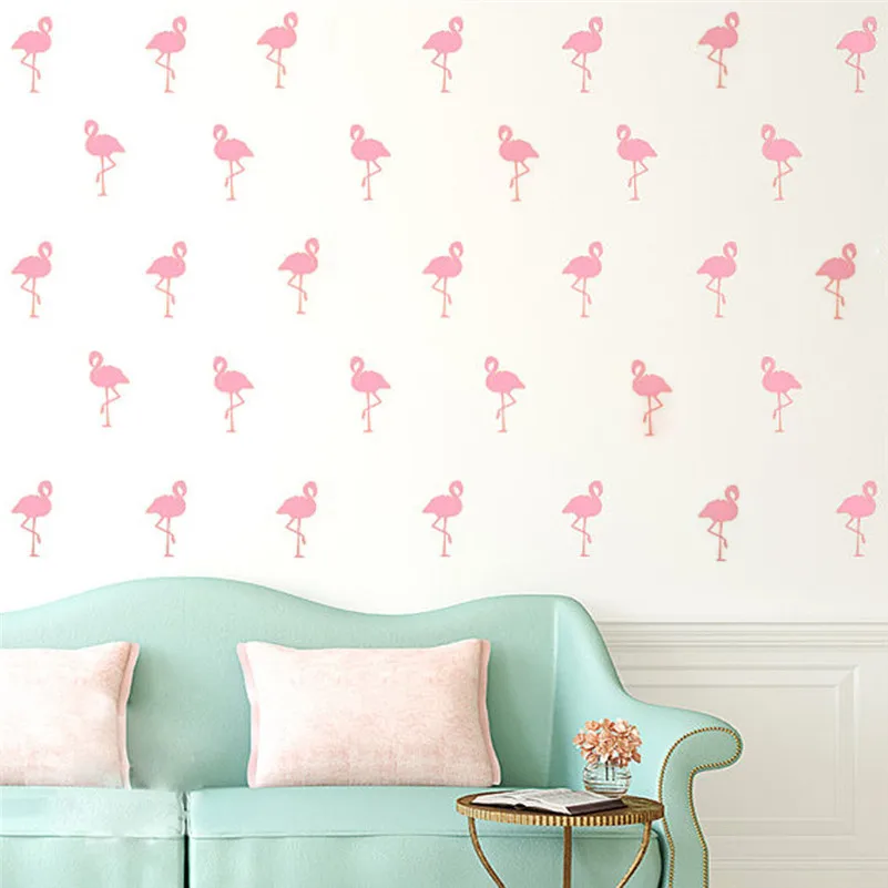 

15pcs Mini 5*10cm Flamingo Wall Stickers Bird Decals For Kids Rooms DIY Art Vinyl New Design Home Decor