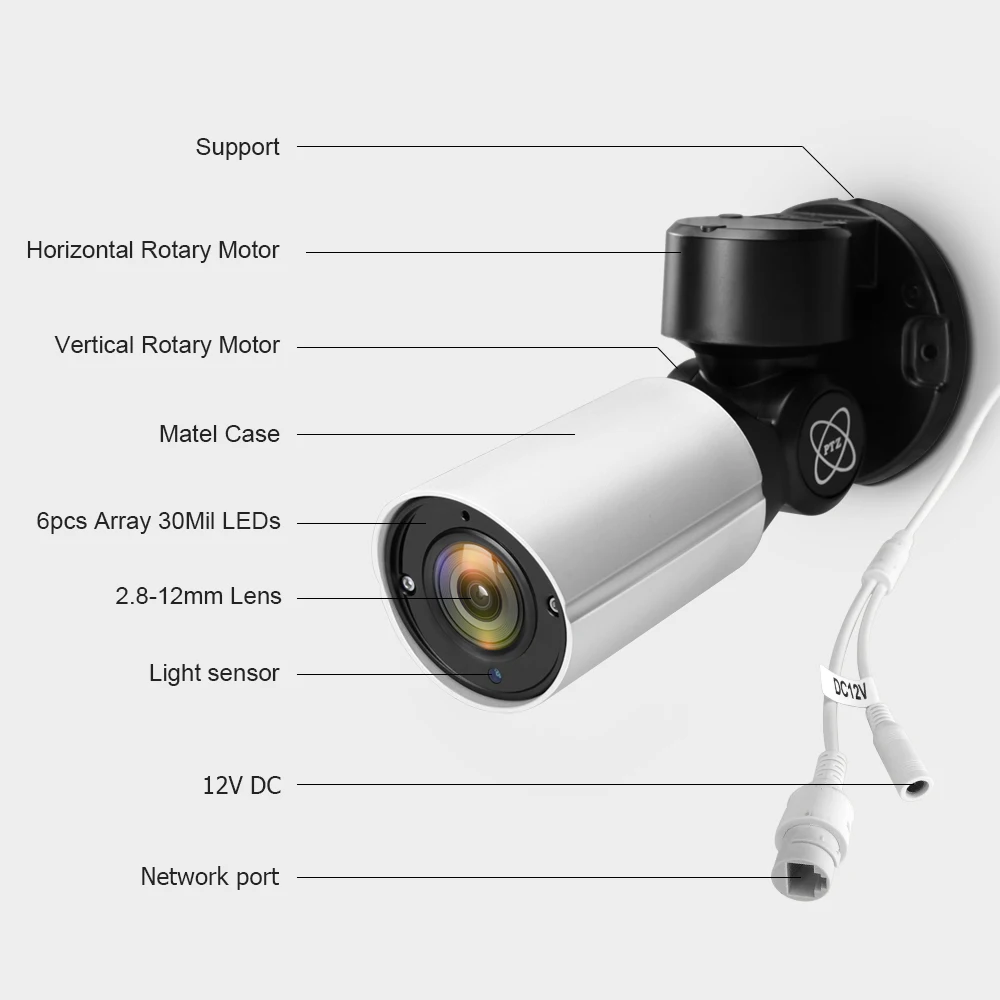 

BFMoe P2P CCTV Security Onvif Waterproof Infrared 2.0MP SONY IMX323 Mini PTZ Network Camera H.265 Cloud Storage Outdoor 4x