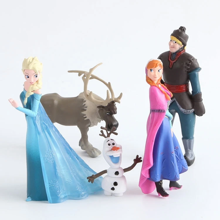 Disney Toys 5pcs Lot Anime Frozen Anna Elsa Figures Kristoff Sven Olaf Pvc Action Figure Toy