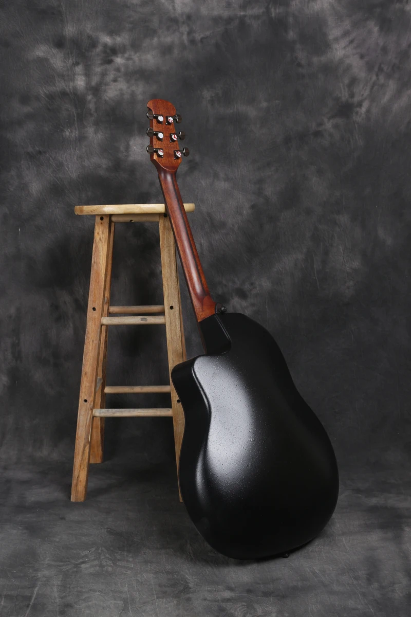 Alta calidad ronda espalda sólida acústica eléctrica Guitarras con carburo Conchas con b-band t35 acústica Guitarras ra