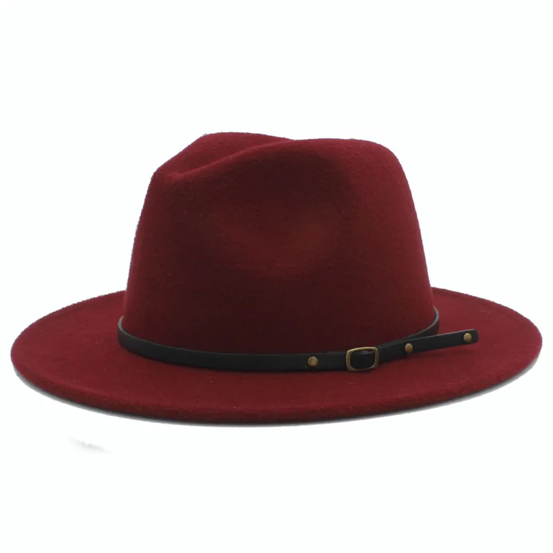 

100% Wool Women Outback Felt Gangster Trilby Fedora Hat With Wide Brim Jazz Church Godfather Cap Szie 56-58CM X18