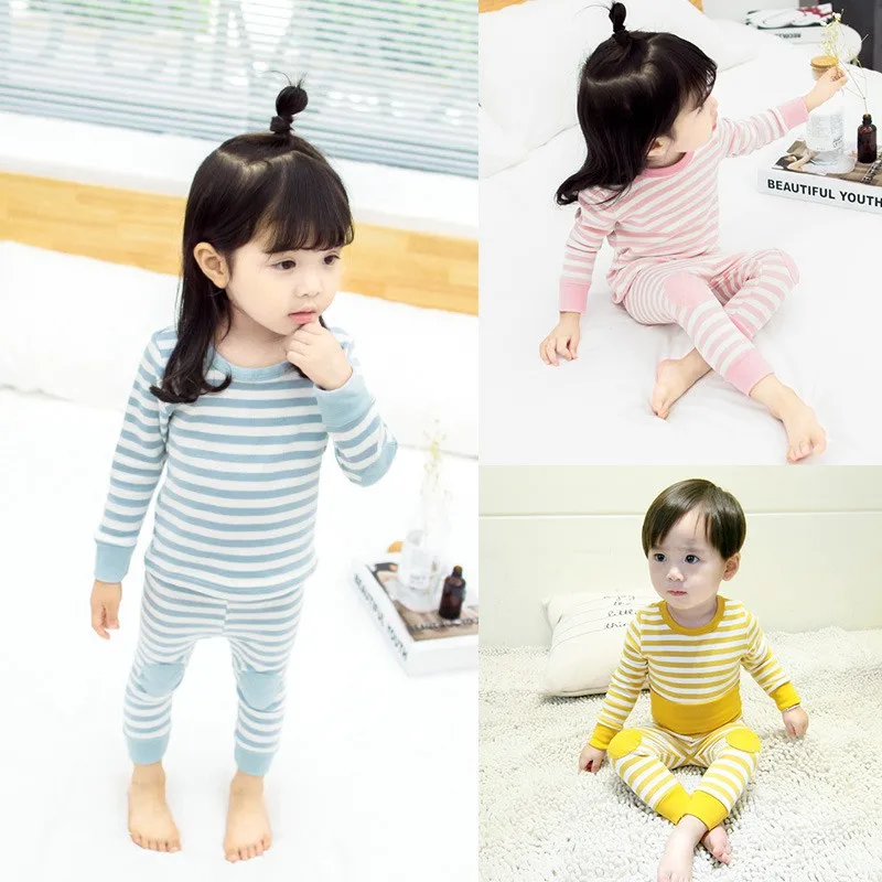 COOTELILI 2pcs Kids Girls Clothes Sets T-shirt + Pants 2pcs Sleepwear Sets Boys Sets 2018 Home Clothing For Children 80-120cm  (8)
