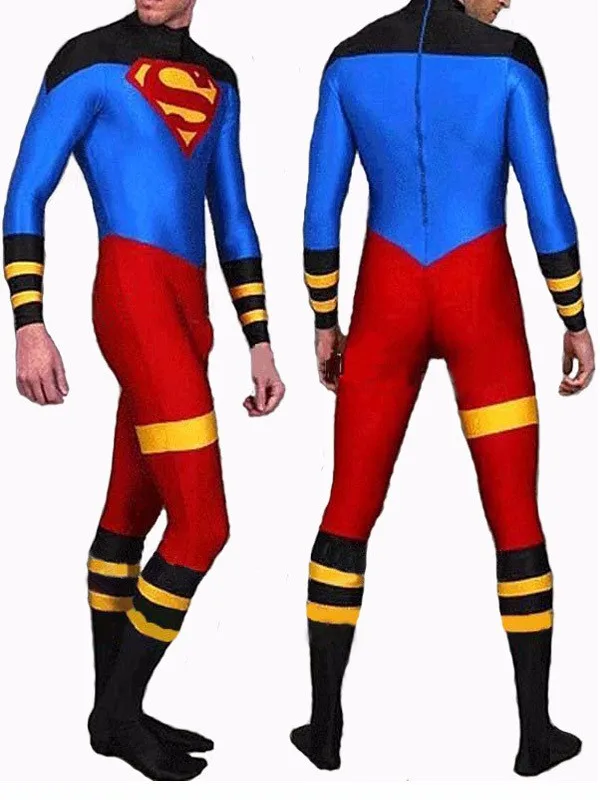 Superboy Costume Lycra Spandex Zentai Super boy Superman Costumes