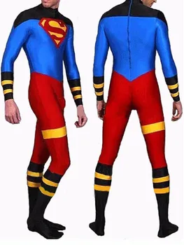 

Superboy Costume Lycra Spandex Zentai Super boy Superman Costumes custom adults/kids zentai catsuit Halloween party Skin suit