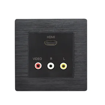 

86x86MM Wall Socket HDMI + 3RCA Plug-In Socket AV Audio And Video HDMI HDTV 3D Wall Plug Multimedia HD Socket Power Adapter