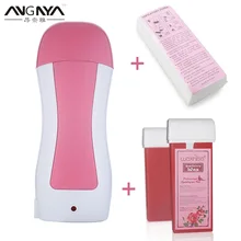 ANGNYA Профессиональный одиночный ручной депилятор воск для удаления волос розовый воск машина+ горячий воск восковой Нагреватель* 1+ бумага для депиляции* 10