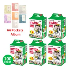 100 Лист Fujifilm Fuji Instax Мини белая пленка мгновенная фотобумага для Instax Mini 8 70 25 90 камера SP-1 SP-2+ Бесплатный альбом