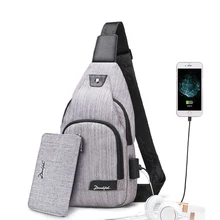 Слинг сумка мужская зарядка через usb мужская сумка на плечо Водонепроницаемая нагрудная сумка мужская большая емкость нагрудный карман для 8 дюймов ipad