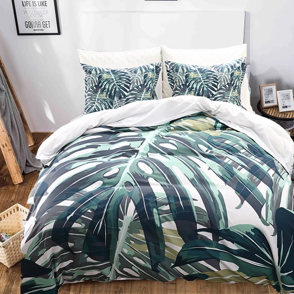 

Tropical Plant Graphic 2 Or 3 Pieces Bedding Set Home Textile Duvet Cover Pillow Case Microfiber Soft Durable Machine Washable