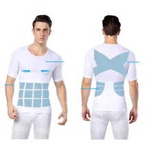 M-XL Мужская корректирующая футболка для бодибилдинга, для живота, живота, Корректор осанки, компрессионный корсет для мужчин