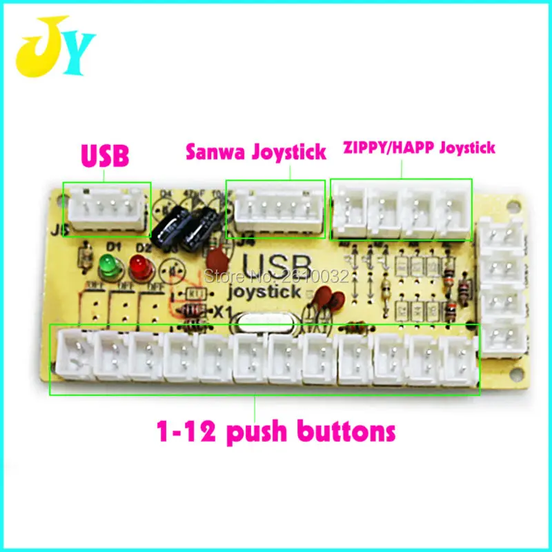 

2 set Perfect Zero Delay USB PC joystick PCB board USB controls to JAMMA MAME - 2PIN for HAPP Type joystick and arcade button