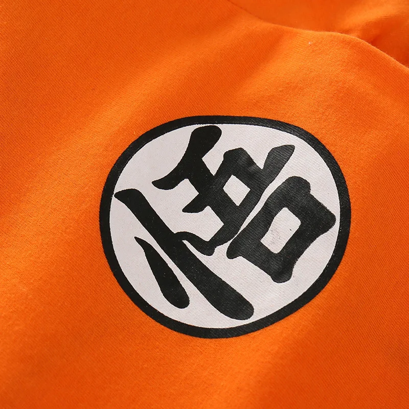 Весело оранжевый Новая летняя одежда для мальчиков и девочек веселые футболки Goku для детей «Жемчуг дракона» футболки для детей для маленьких мальчиков, Детские хлопковые топы Костюмы