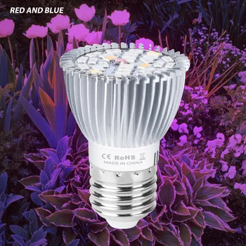 

Led E27 Grow Light 18W 28W LED Full Spectrum fitolamp E14 Led Aquarium Lamps AC 85-265V Plants Seeds Flower Led Bulb Hydroponics