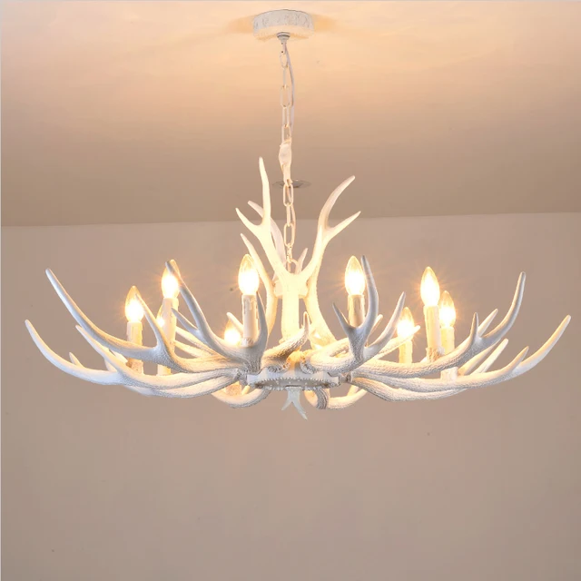 Modern White Antler Chandelier Novelty Re Light For Dining Room Modern White Antler Chandelier Novelty Re Light For Dining Room Europe Resin Chandeliers Lighting Living