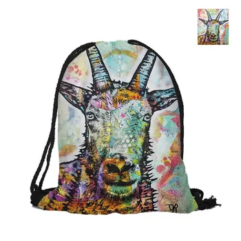 

Antelope Printing Drawstring Backpack For Beach School Shopping Fashion Polyester Bags Women Men Pouch Backpacks Shoulder Bag
